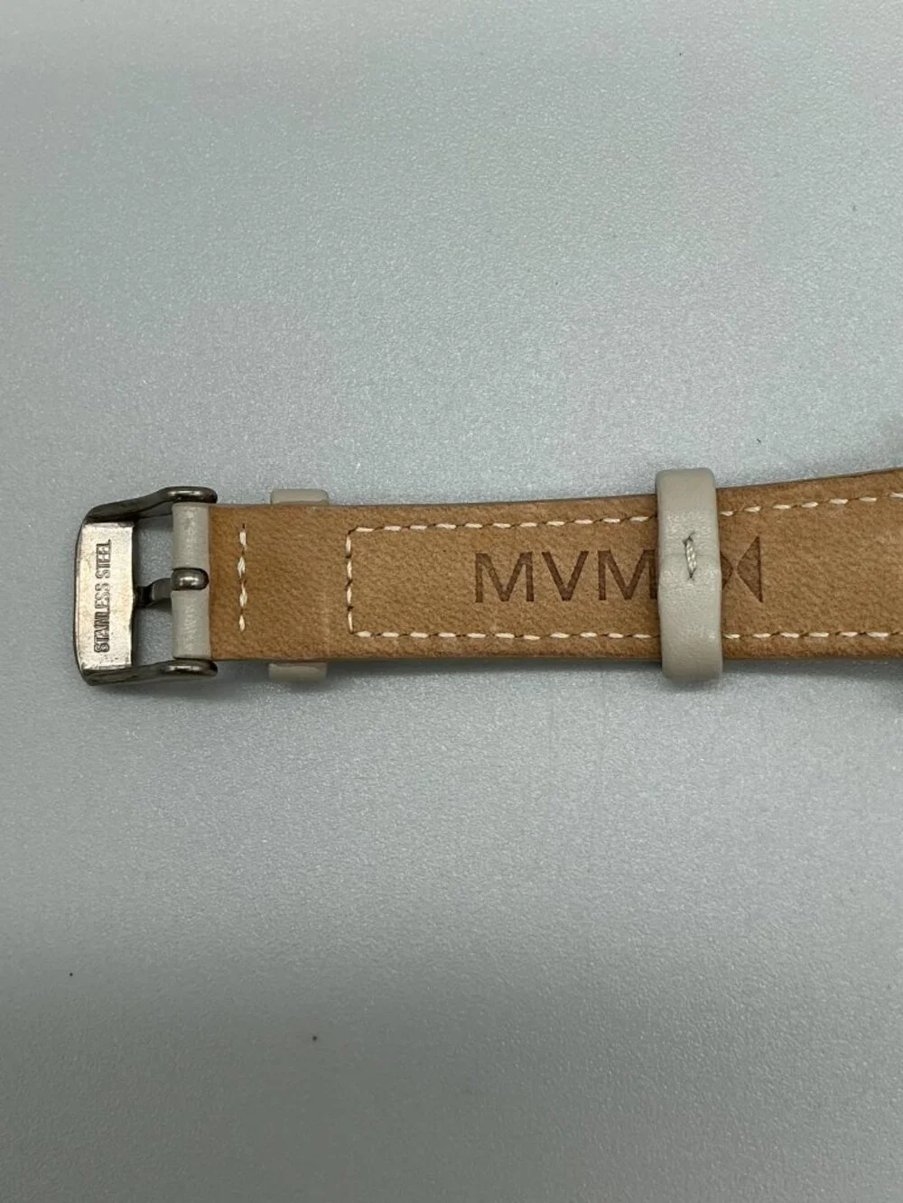 MVMT Nova Lyra Womens Watch 38mm Silver Tone Day Date Leather Band New Battery